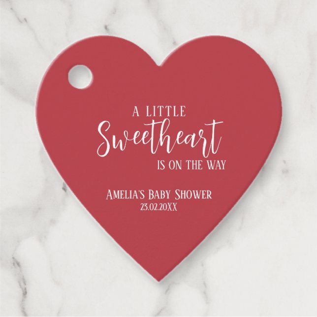 Étiquettes Cadeau Un petit baby shower de coeurs valentin amoureux (Devant)