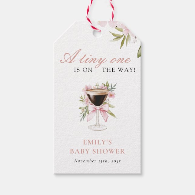 Étiquettes-cadeau Un Petit Baby shower Espresso Martini (Devant)