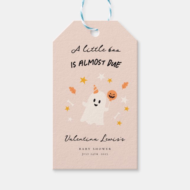 Étiquettes-cadeau Un Petit Boo Est Presque À Baby shower (Devant)
