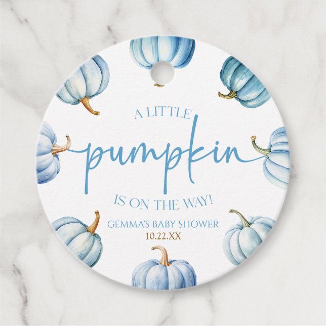 Étiquettes Cadeau Un Petit Citrouille Est En Route ! Baby shower (Devant)