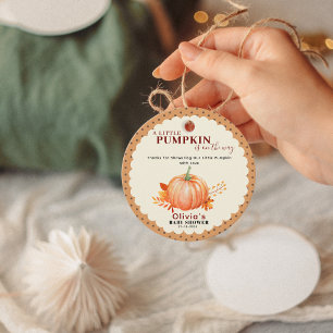 Étiquettes Cadeau Un petit Citrouille est sur le chemin Baby shower