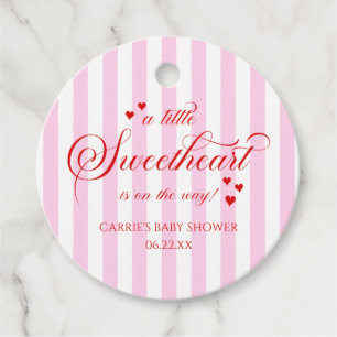 Étiquettes Cadeau Un petit cœur rose rouge Baby Shower
