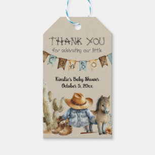 Étiquettes-cadeau Un petit cowboy est sur le chemin Baby shower Favo
