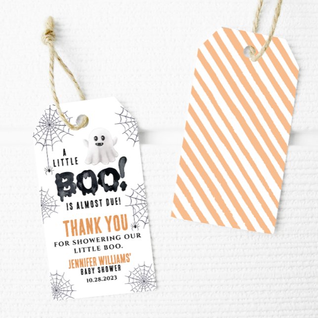 Étiquettes-cadeau Un petit livre baby shower Halloween merci (Créateur téléchargé)