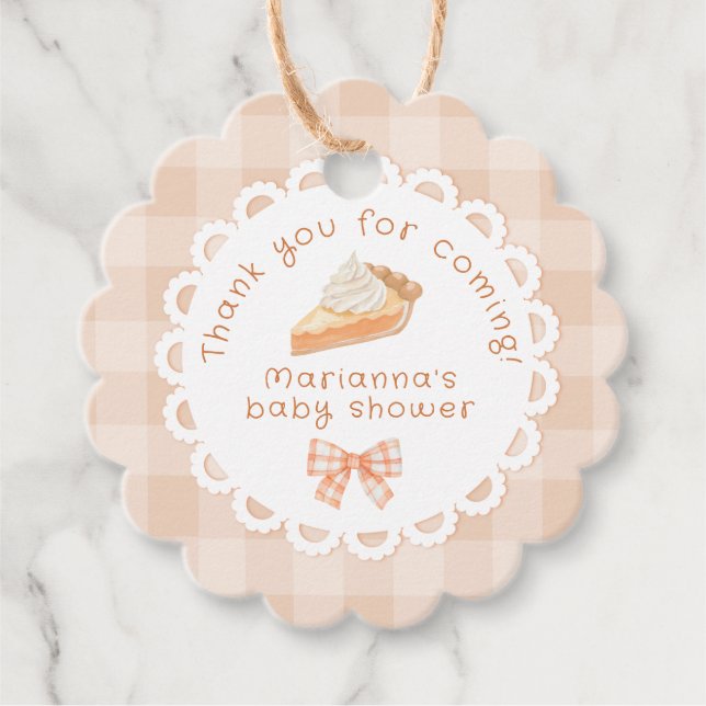 Étiquettes Cadeau Un petit Merci à Baby shower à tarte (Devant)