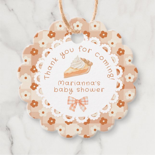 Étiquettes Cadeau Un petit Merci à Baby shower à tarte (Devant)
