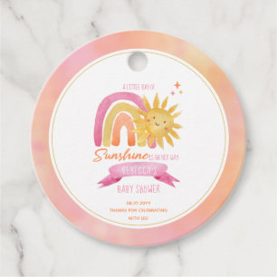 Étiquettes Cadeau Un petit rayon de soleil Baby shower fille