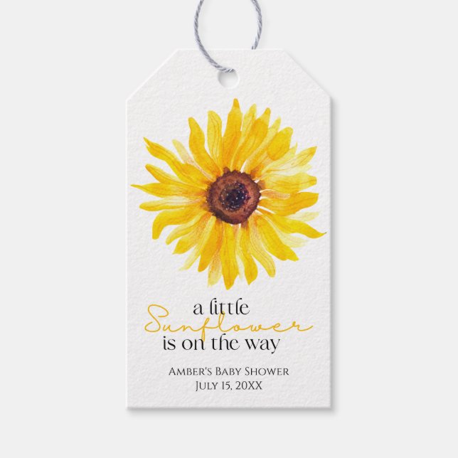 Étiquettes-cadeau Un petit tournesol est sur le chemin Douche étique (Devant)