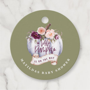 Étiquettes Cadeau Un peu citrouille à la fête du baby shower d'autom