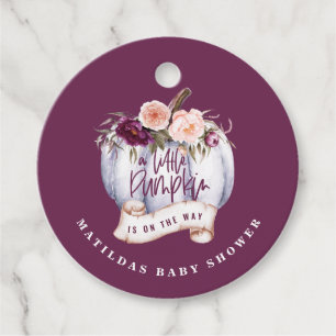 Étiquettes Cadeau Un peu citrouille à la fête du baby shower d'autom