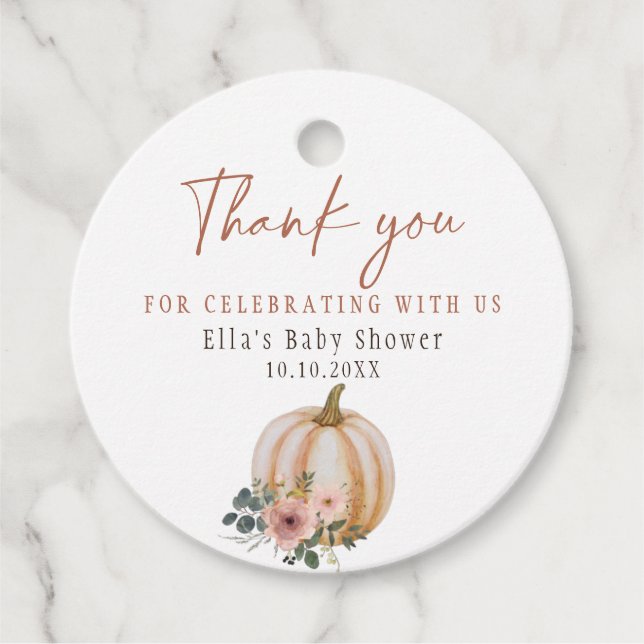 Étiquettes Cadeau Un peu de flush flush Citrouille (Devant)