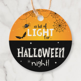 Étiquettes Cadeau Un peu de lumière pour la nuit d'Halloween - Tags