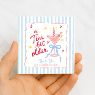 Étiquettes Cadeau Un peu plus âgé Anniversaire Martini Fantaisiste