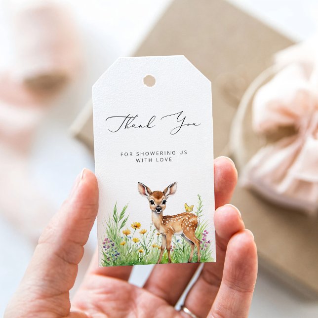 Étiquettes-cadeau Un sauvage sur le chemin Cher Baby shower Merci (Créateur téléchargé)
