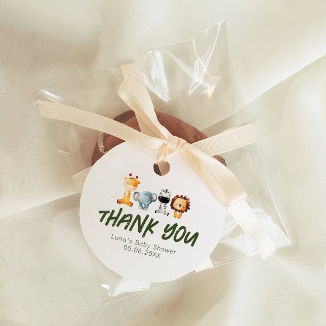 Étiquettes Cadeau Un Sauvage Sur Le Chemin Du Baby shower Safari (Créateur téléchargé)