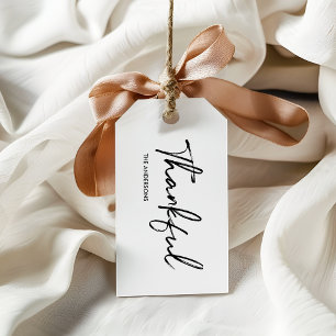 Étiquettes-cadeau Un Thanksgiving blanc minimaliste