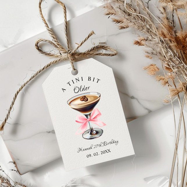 Étiquettes-cadeau Un Tini Bit Ancien Martini fête d'anniversaire (Créateur téléchargé)
