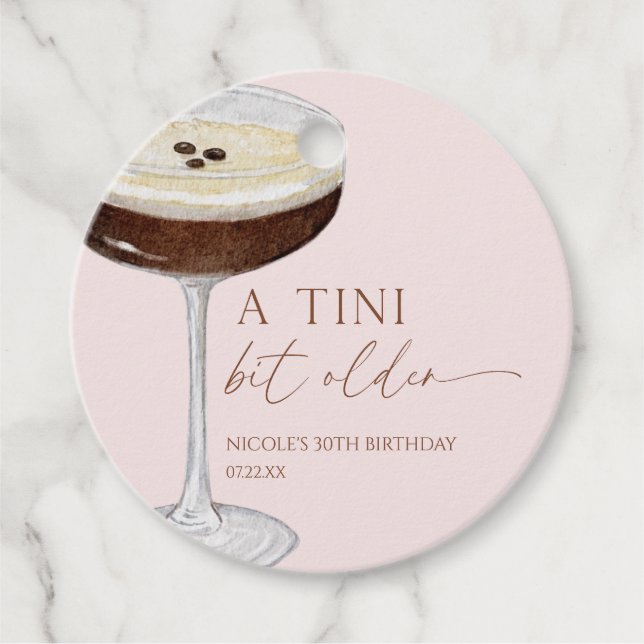 Étiquettes Cadeau Un Tini Un Peu Plus Ancien Expresso Martini Fête d (Devant)