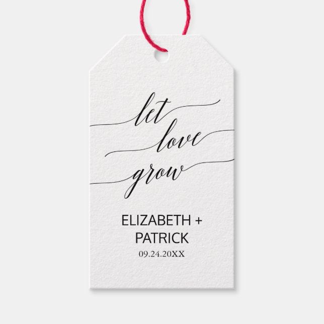 Étiquettes-cadeau Une Calligraphie Noire Élégante Laisser L'Amour Cr (Devant)