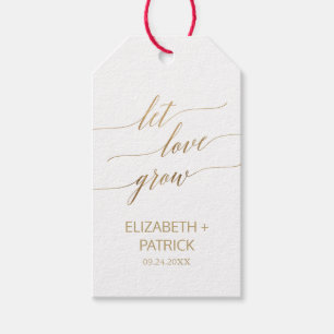 Étiquettes-cadeau Une Calligraphie Or Élégante Laisser L'Amour Croît