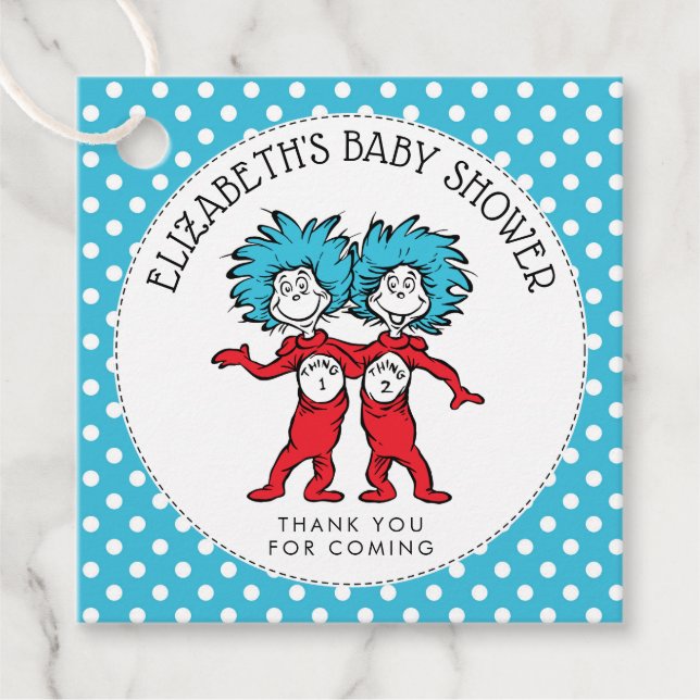 Étiquettes Cadeau Une chose deux | Baby shower jumeaux (Devant)