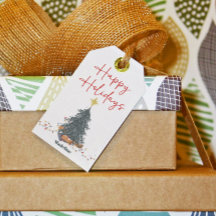 Une douce aquarelle pin'arbre de vacances invitati