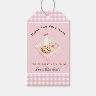 Étiquettes-cadeau Une douce Cookie Girl Premier Merci d'anniversaire