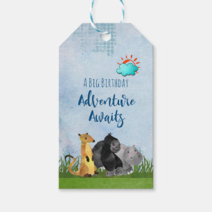 Étiquettes-cadeau Une Grande Aventure D'Anniversaire Attend Des Anim