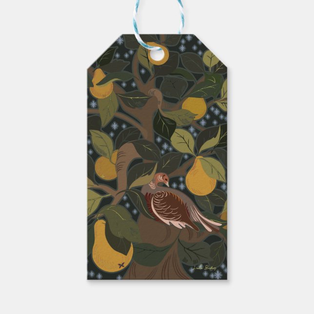 Étiquettes-cadeau Une Perdrix Dans Un Arbre À Ours Noël (Devant)