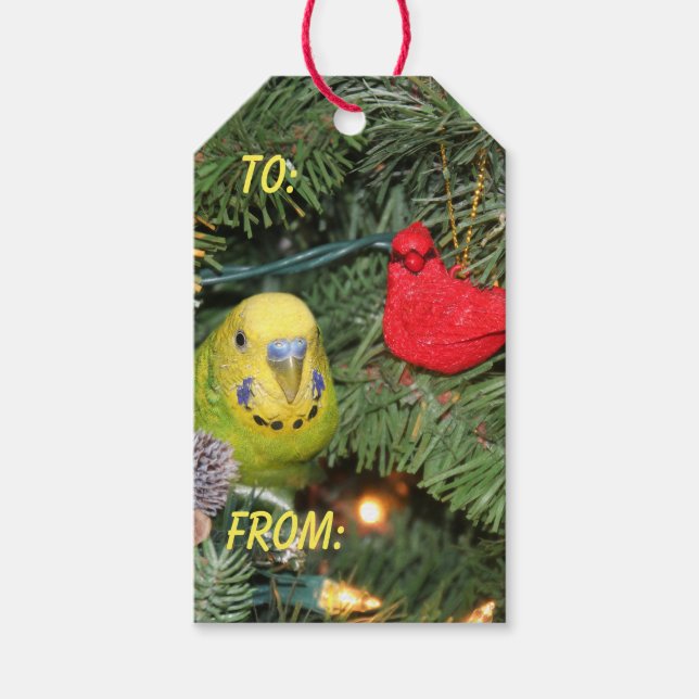 Étiquettes-cadeau Une perruque dans un arbre de Noël (Devant)