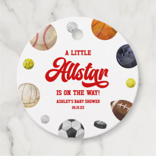 Étiquettes Cadeau Une Petite Allstar Est En Route ! Baby shower spor