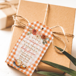 Étiquettes-cadeau Une Petite Cutie Pie Floral Automne Baby shower À 