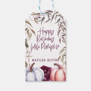Étiquettes-cadeau Une petite fête d'anniversaire florale automnale a
