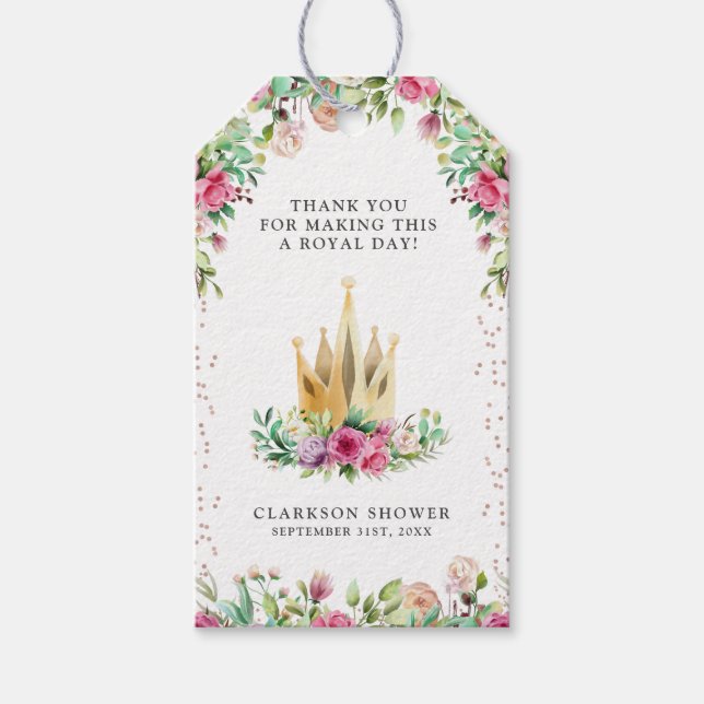 Étiquettes-cadeau Une petite princesse Floral (Devant)