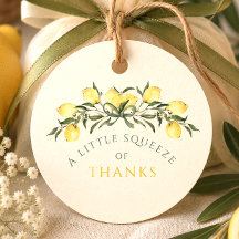 Une pression de remerciements Baby Shower Citron C