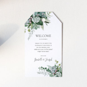 Étiquettes-cadeau Une verdure succulente   Balises cadeaux de bienve