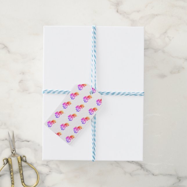 Étiquettes-cadeau Unicorn Neon (Avec de laficelle)