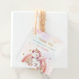 Étiquettes Cadeau Unicorn Rainbow Pink Gold Pastel Birthday