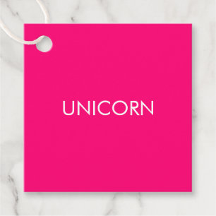 Étiquettes Cadeau "Unicorne" minimaliste rose chaud fuchsia cadeau b
