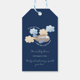Étiquettes-cadeau Up Up and Away Watercolor Airplane Boy Baby Shower