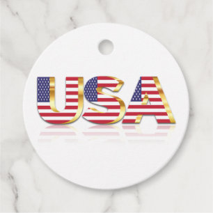 Étiquettes Cadeau USA Favor Tags United States of America