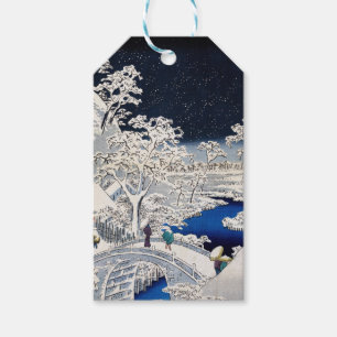 Étiquettes-cadeau Utagawa Hiroshige - Pont des tambours à Meguro
