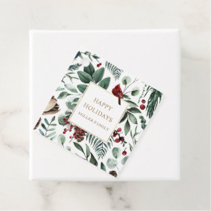 Étiquettes Cadeau Vacances Berries verdure Joyeuses vacances