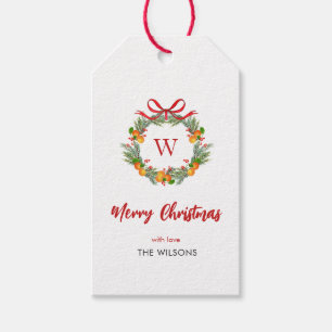 Étiquettes-cadeau Vacances de Noël de Monogram Citrus