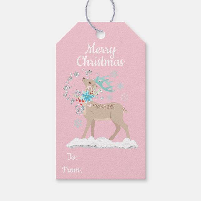 Étiquettes-cadeau Vacances Parties scintillant hiver Wonderland (Devant)