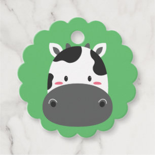 Étiquettes Cadeau Vache Anniversaire Art pour enfants