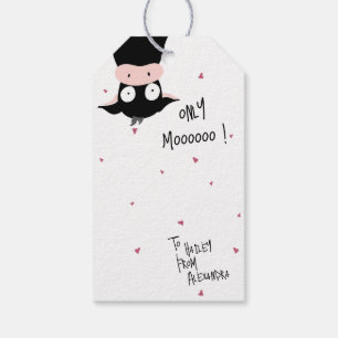 Étiquettes-cadeau Vache follement mignonne “Rien que Moooooo!” avec 