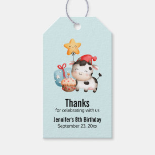 Étiquettes-cadeau Vache souriante Mignonne Adorable Anniversaire