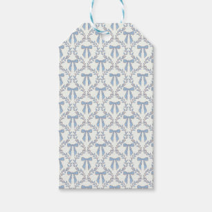 Étiquettes-cadeau Vaches Coquette Bleues, Trellis, Preppy