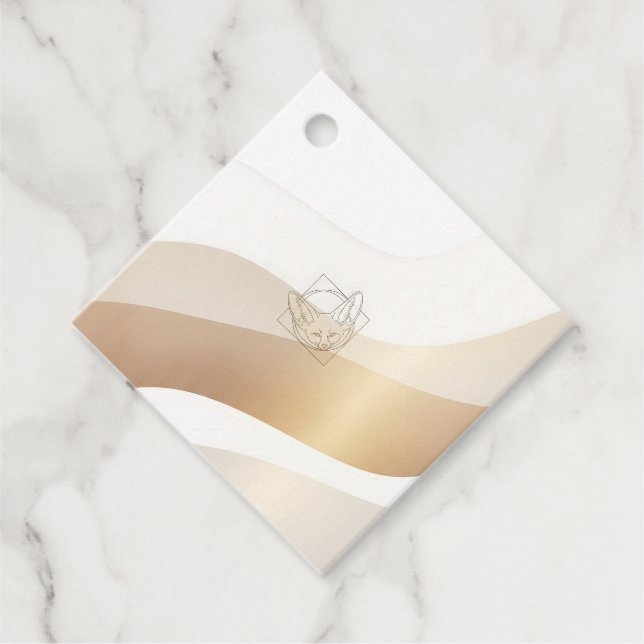 Étiquettes Cadeau Vagues calmes du désert avec Fennec Essence | Se m (Devant)